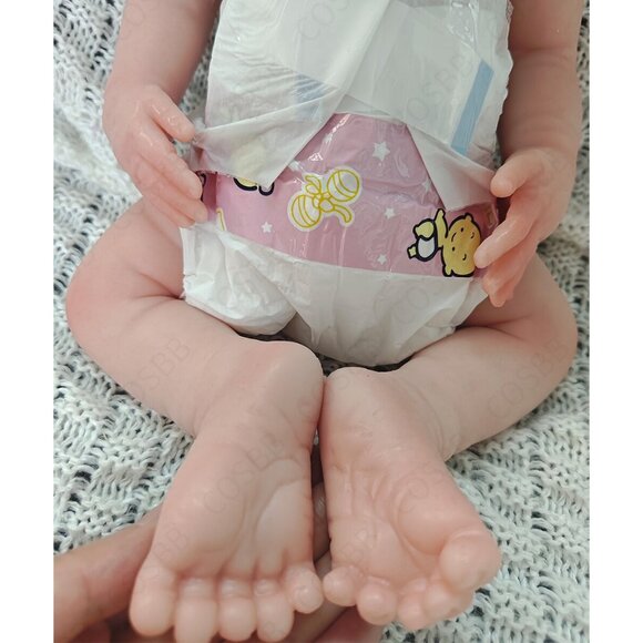 40cm Sleeping Baby 2kg Full Platinum Silicone Eyes Closed Reborn Baby Doll GIRL - Picture 12 of 16